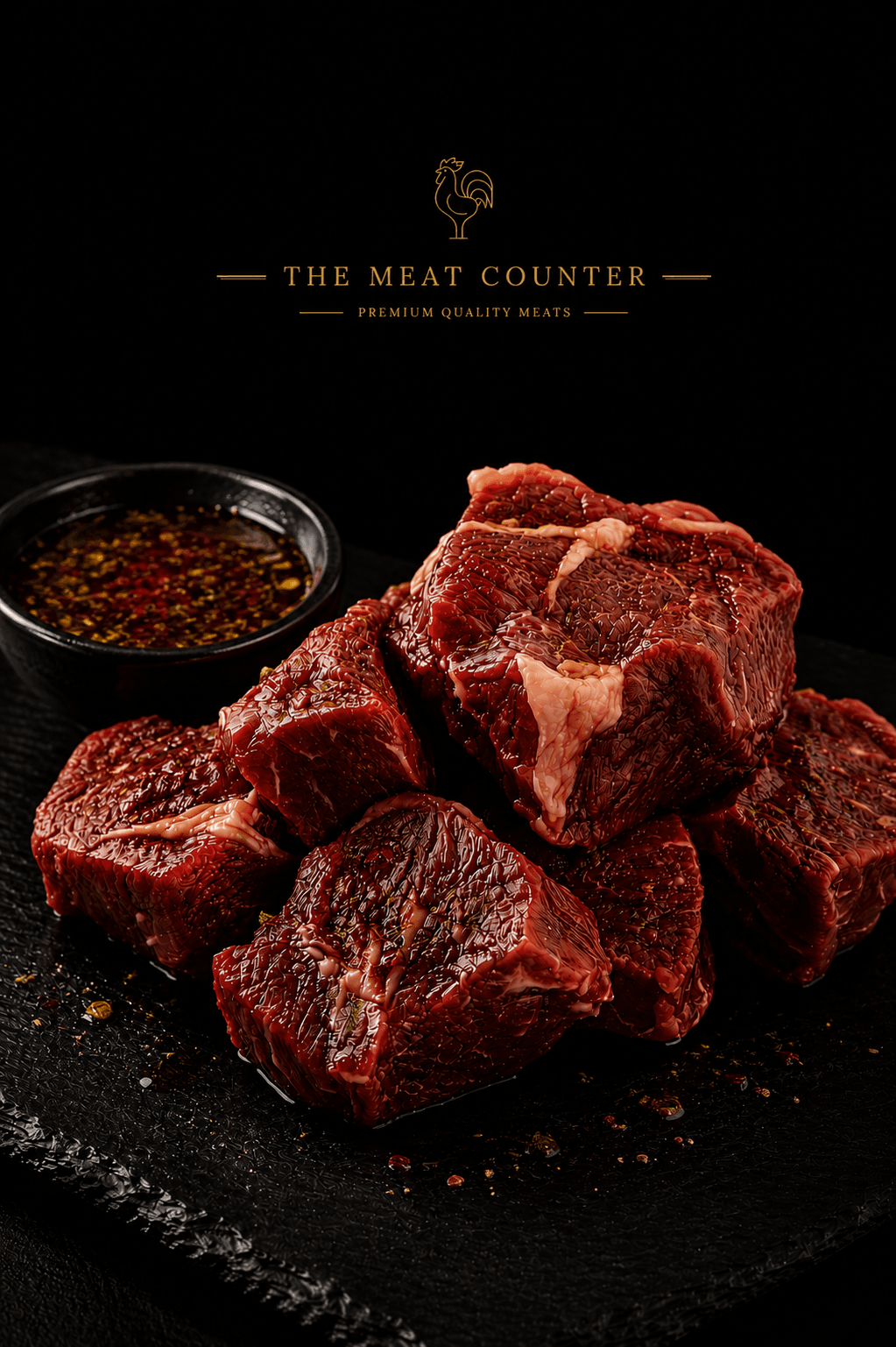 Australian Black Angus Beef Cubes Marinated
